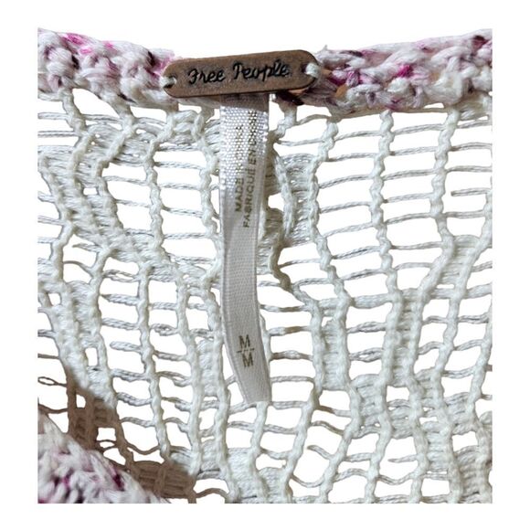 FREE PEOPLE Knit Oversized Crew Neck Crochet Back Sweater- Size M - Picture 7 of 8